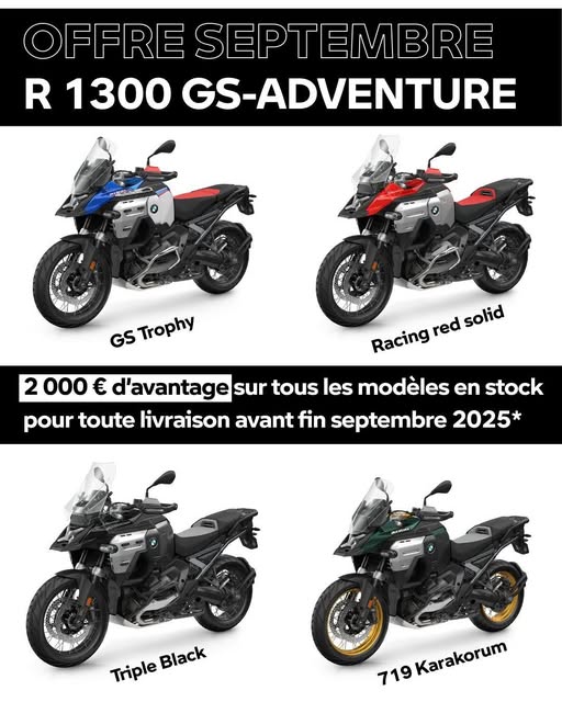 Offres exceptionnelles de septembre chez Hélice BMW Motorrad